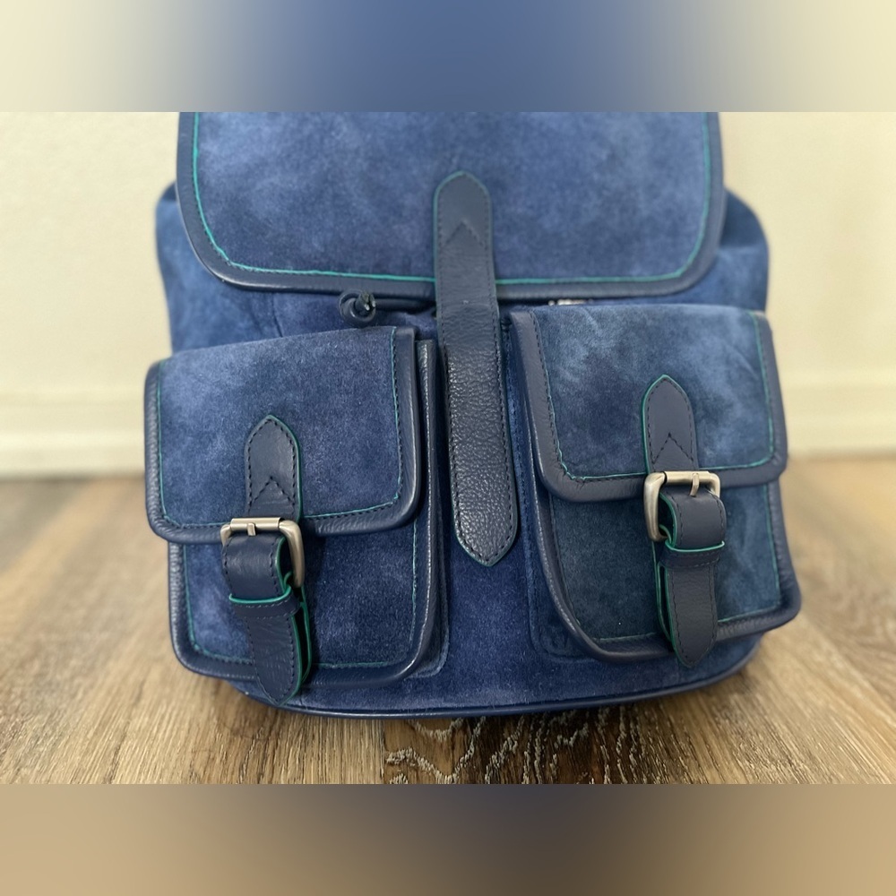 Robert Graham Suede Blue Rucksack - Picture 2 of 13